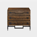 Global Views Scratch Three-Drawer Chest - Hand-Finished Mango Wood & Iron