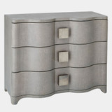 Global Views Toile Linen Chest - Gray Belgian Linen & Antique Nickel 