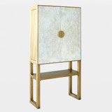 Global Views Gypsum Bar Cabinet - Selenite & Brass