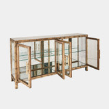 Global Views Mari Bamboo Cabinet - Hand-Carved Brass & Reclaimed Teak