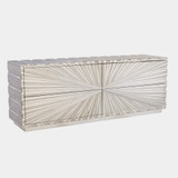 Global Views Linenfold Cabinet - Silver Textured Starburst