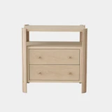 Global Views Paxton Bedside Dresser - Bleached White Oak & Brass