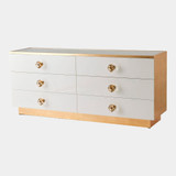 Global Views London Credenza - White Lacquer & Gold Leaf