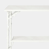 Global Views Coral Console Table - White Marble & Cast Iron