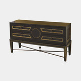 Global Views Heerman Collector's Console Table - Black Lacquered Oak