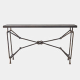 Global Views Love Knot Console Table - Bronze & Black Marble