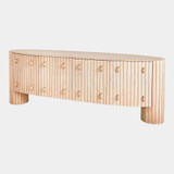 Global Views Luna Media Console - Natural Oak & Satin Brass