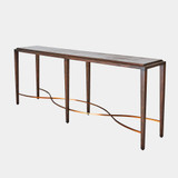 Global Views Topsey Rail Console Table - Okoume & Brass