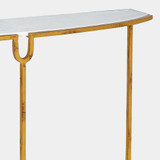 Global Views Usain Console Table - Gold & White Marble