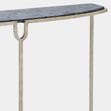 Global Views Usain Console Table - Silver & Gray Fossil Marble