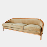Global Views Tailored Sofa - Bleached Oak & Sage Velvet