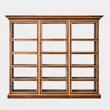 Global Views Right Library Bookcase - Walnut & Brass