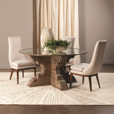 Global Views Isabella Dining Chair - Candid Fleece & Walnut