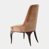 Global Views Douglas Channel Tufted Dining Chair - Muslin & Walnut