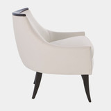 Global Views Boomerang Chair - White Leather & Ebony