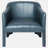 Global Views Bradford Chair - Distressed Navy Leather