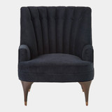 Global Views Duncan Chair - Black Velvet & Antique Brass