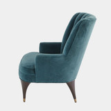 Global Views Duncan Chair - Dragonfly Velvet & Walnut