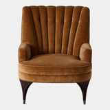 Global Views Duncan Accent Chair - Toast Velvet & Walnut