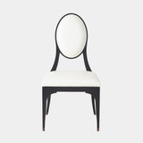 Global Views Harlow Chair - Black Lacquer & White Leather