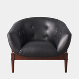 Global Views Mimi Chair - Black Marbled Leather