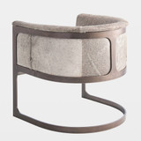 Global Views Regan Barrel Chair - Gunmetal & Gray Hair-on-Hide