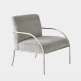 Global Views Swoop Chair - Gray Velvet - Nickel