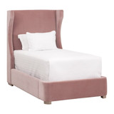 Essentials For Living - Balboa Twin Bed in Petal Velvet, Natural Gray Oak