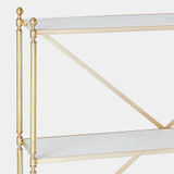 Global Views Acorn Open Shelf - Brass & White Marble