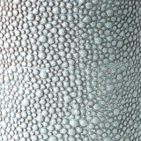 Global Views Calcasieu Stone Stool - Shiny Blue & White