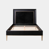 Global Views Ellipse Queen Bed - Black Leather
