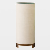 Global Views Ellipse Pedestal - Belgian Linen & Antique Brass
