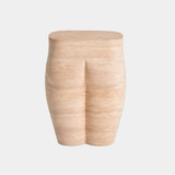 Global Views L'Homme Stool - Travertine