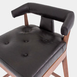 Global Views Moderno Bar Stool - Black Marble Leather