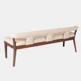 Global Views Moderno Bench - Ivory Marble Leather