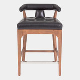 Global Views Moderno Counter Stool - Black Marble Leather