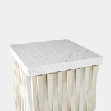 Global Views Teeter Totter Pedestal - Beige Sandstone & Black