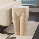Global Views Femme Stool - Honed Travertine