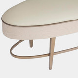 Global Views Ellipse Bench - Ivory Leather