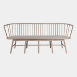 Global Views Spindle Long Bench - Gray Leather