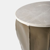 Global Views Cactus Side Table - Bronze & Honed Marble
