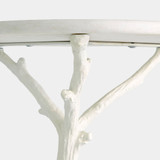 Global Views White Faux Bois Side Table - White Iron & Marble