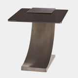 Global Views Side Table with Smoke Glass - Light Gunmetal