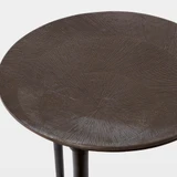 Global Views Elassal Circle Etched Accent Table - Black Nickel