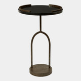 Global Views Wishbone Accent Table - Black Granite