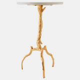 Global Views 3 Legged Twig Table - Gold Leaf
