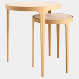Global Views Avvolto Table - Camel with Travertine
