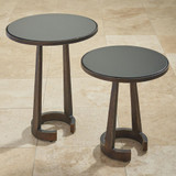 Global Views Cedilla Table - Bronze & Black Marble