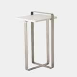 Global Views Edit Table - Gunmetal & White Honed Marble