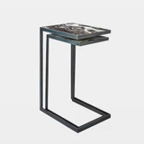 Global Views Nudge Nesting Table - Gunmetal & Gray Marble